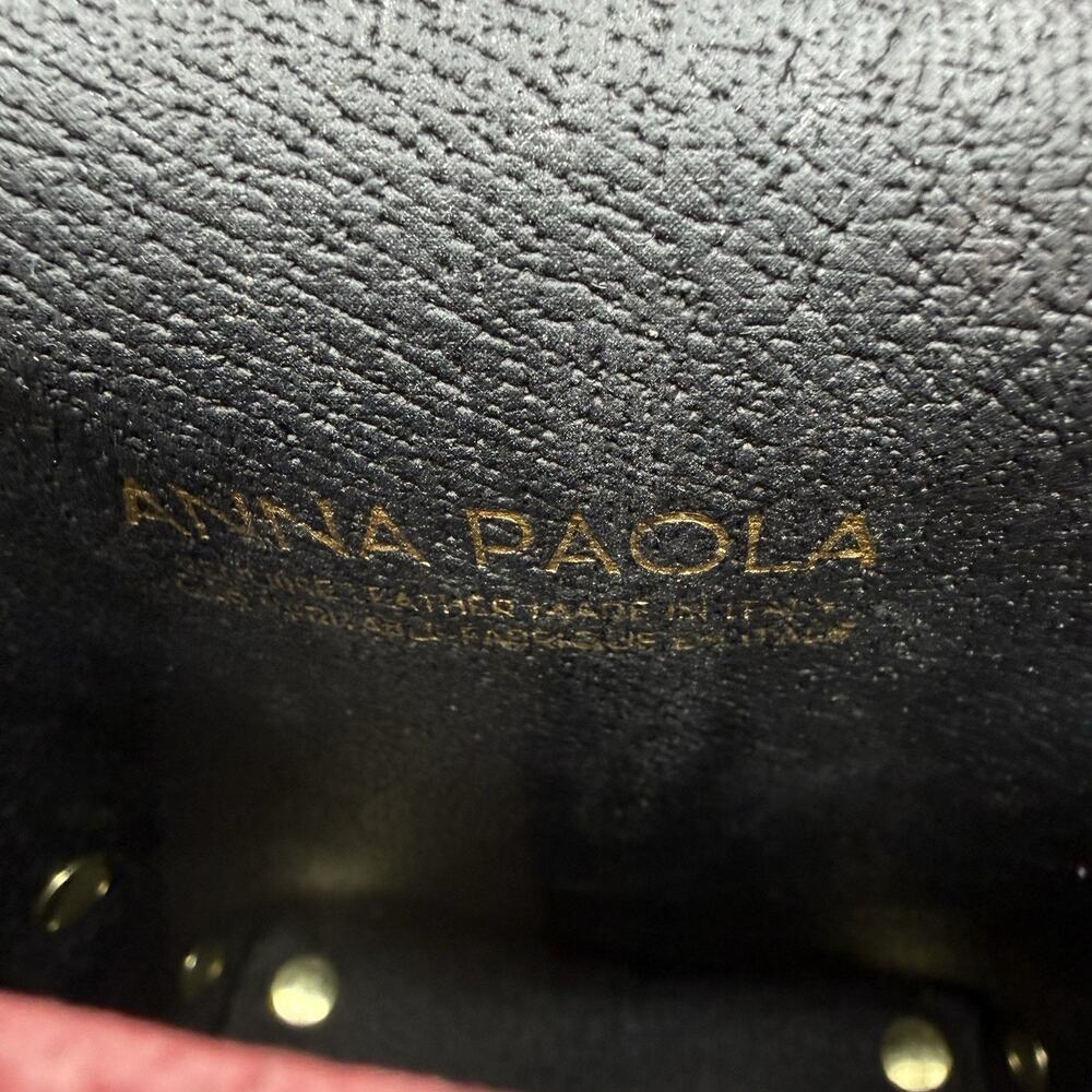 Anna Paola Italy Leather Crossbody Purse Bag Red Chain Cellphone - Picture 7 of 10